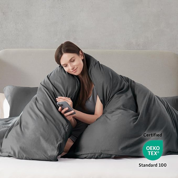 Nestl Grey California King Duvet Cover Sets - Image 3
