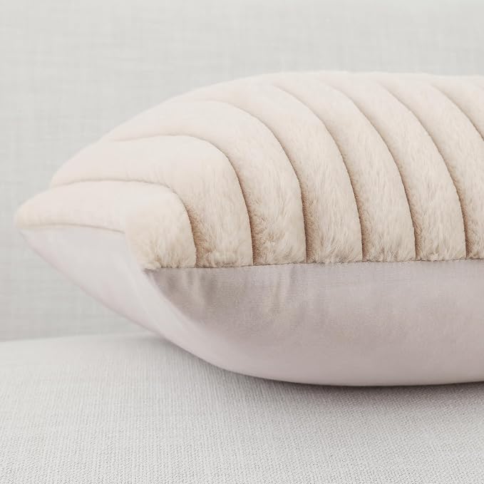 Pallene Faux Fur Plush Lumbar Throw Pillow Covers 12x20 Set of 2, Luxury Soft - Image 7
