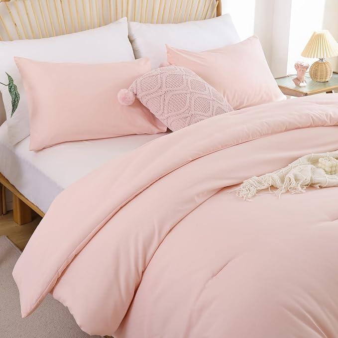 ROSGONIA California King Comforter Set Blush, All Season Bedding Bedspread - Image 4