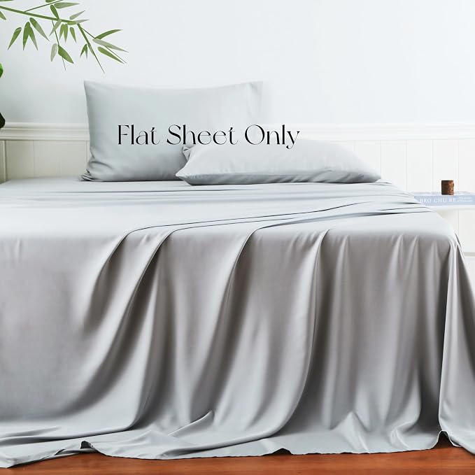 Bamboo Viscose Flat Sheets Only, 400 Thread Count Sateen Weave Twin Size Flat - Image 2
