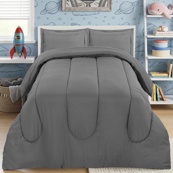 Utopia Bedding Grey Kids Comforter Set by UTOPIABEDDING