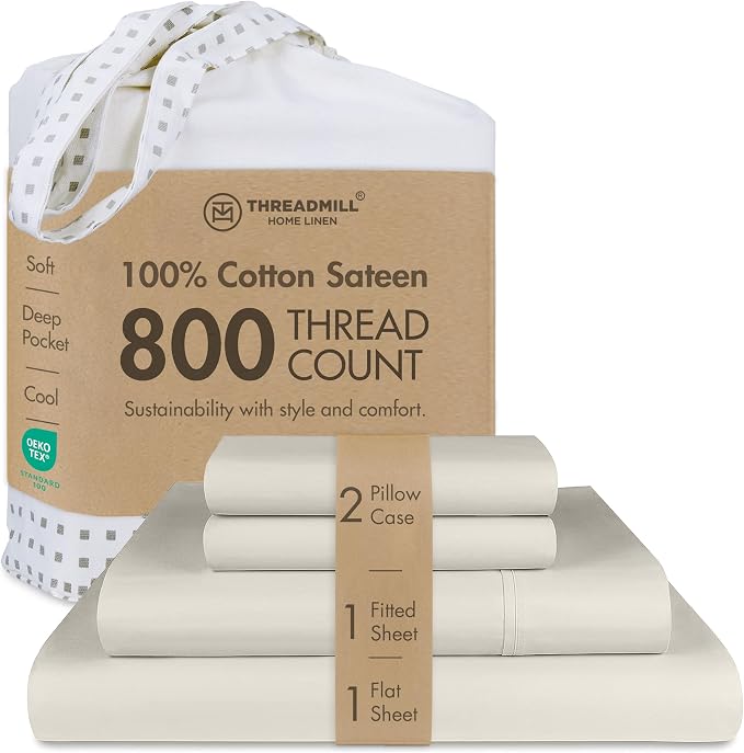 Threadmill California King Sheet Sets | 800 Thread Count Cal King Bed Sheets Set by ThreadmillHomeLinen