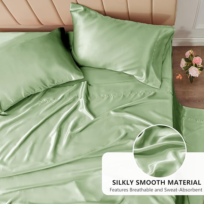 CozyLux Satin Sheets Full Size Sheets - Image 3