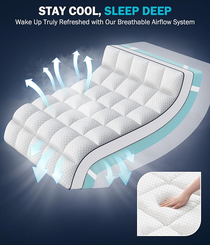 Dual Layer 4 Inch Memory Foam Mattress Topper Queen Size, CertiPUR-US Mattress - Image 5
