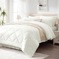 Love's cabin California King Comforter Set Ivory, 7 Pieces California King Bed by Lovescabin