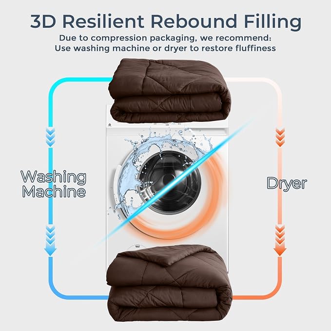 HEVUMYI Brown Twin-XL Comforter Set - Image 6