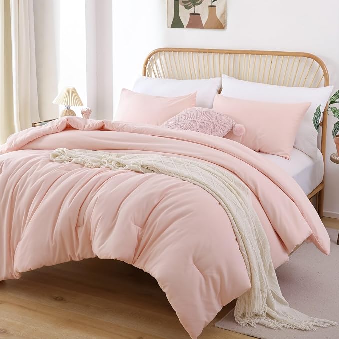 ROSGONIA Blush Comforter Set Queen - Image 3