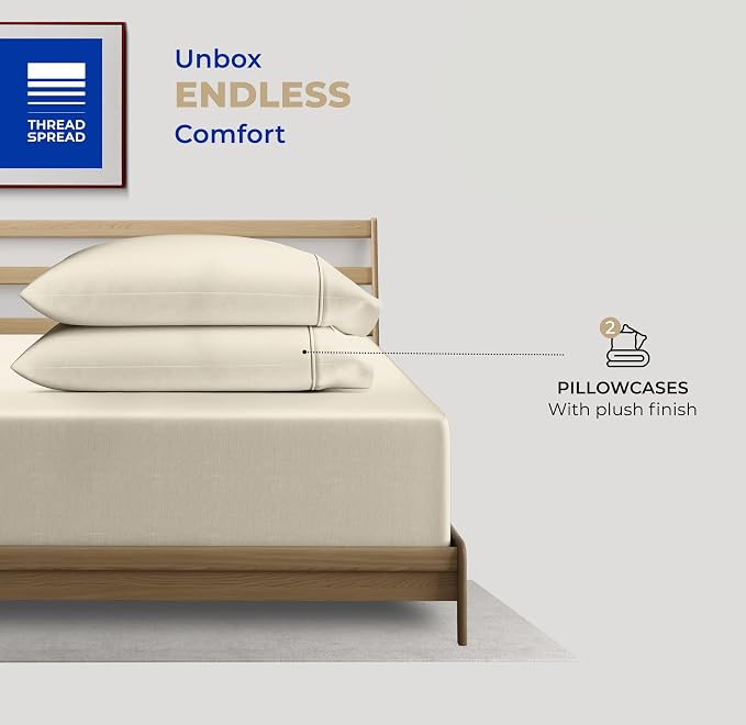 Thread Spread 100% Cotton King Size Pillow Cases Set of 4 - Image 3