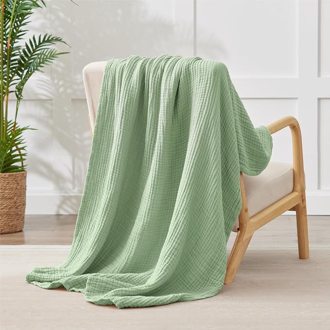 100% Cotton Muslin Blanket Large 50" x 70", 6 Layers Breathable and Lightweight - Image 7
