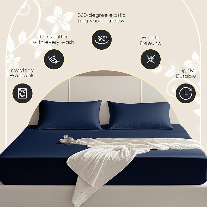 FreshCulture Queen Fitted Sheet Only – Premium Hotel-Quality Fitted Sheet - Image 4