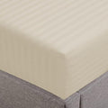 Feather & Stitch 1 Piece Fitted Sheet King Size, 100% Cotton Damask Sateen Weave by FEATHERSTITCHNEWYORK