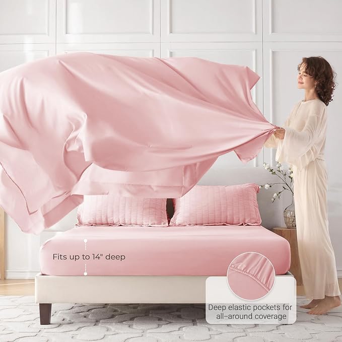 MUXHOMO 7 Pieces Queen Comforter Set, Seersucker Bed in a Bag Queen Size - Image 3