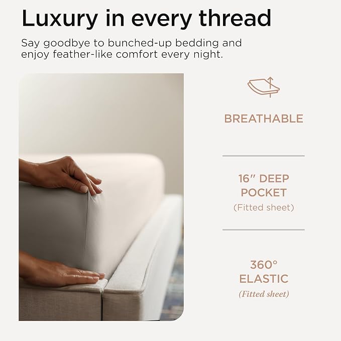 Threadmill King Size Sheets | 800 Thread Count King Bed Sheets Set - Image 4