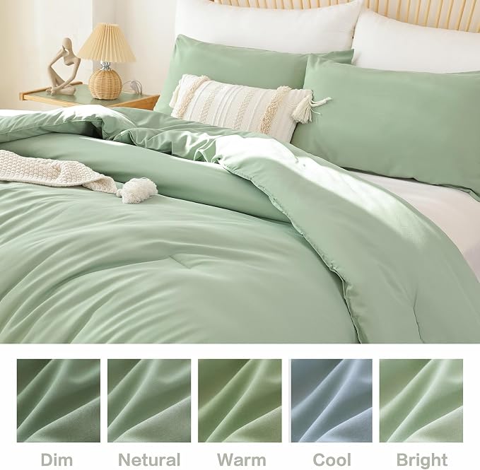 ROSGONIA King Size Sage Green Comforter Set - Image 9