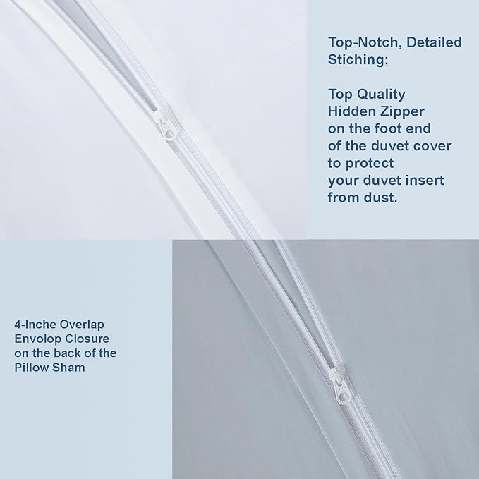 THE COTTON & SILK® 100% Luxury Long-Staple Cotton Duvet Cover Set - Image 3