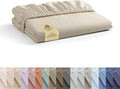 Linen Home 100% Cotton Percale Weave Fitted Sheet Twin Size, Ivory – Crisp by LINENHOME