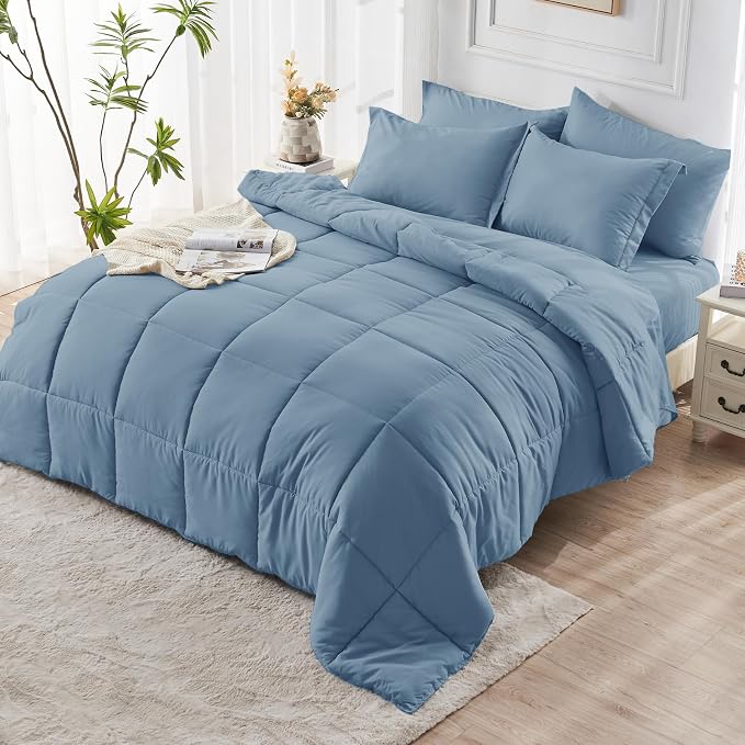 JOLLYVOGUE Full Comforter Set, Ultra-Soft Bed in a Bag Full Size 7 Pieces - Image 8