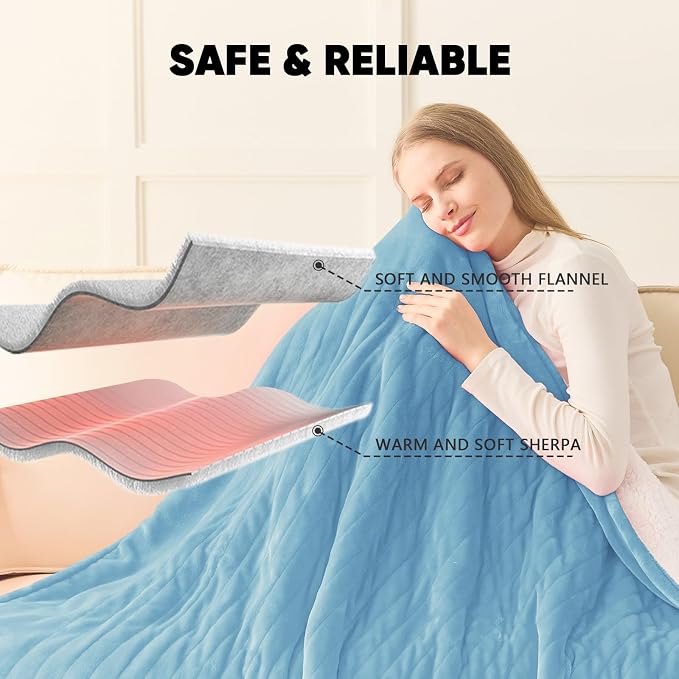 greenoak Heated Blanket Electric King Size 100"X90" Dual Control, Heating - Image 6