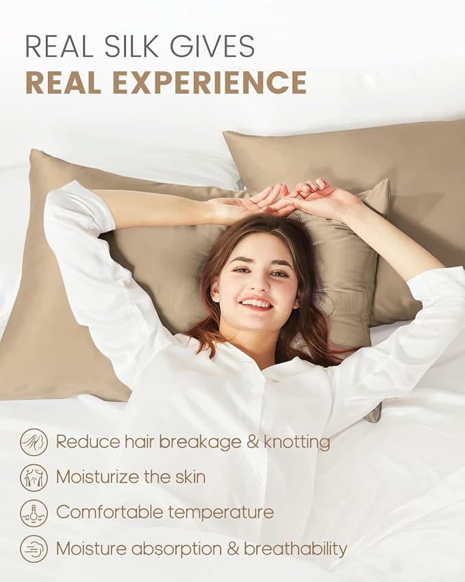 THXSILK Set of 2 Silk Pillowcase - Image 3