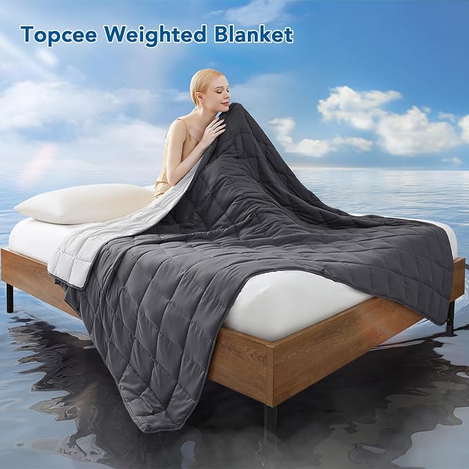 Topcee Weighted Blanket for Adults, Minky Dots Heavy Blanket for Woman - Image 2