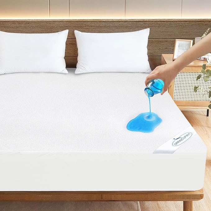 Full Size Mattress Protector Waterproof Mattress Topper Pad Cover Fitted Bed by SpringspiritBedding