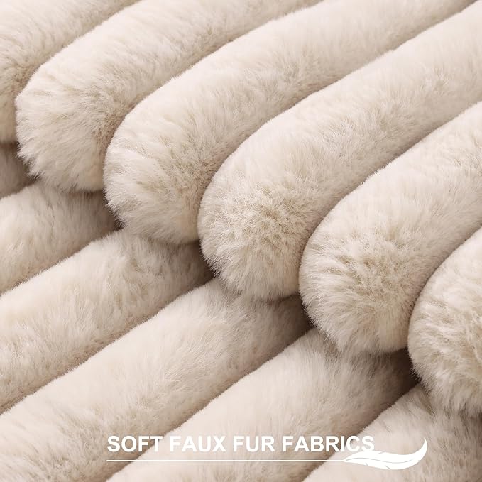Pallene Faux Fur Plush Lumbar Throw Pillow Covers 12x20 Set of 2, Luxury Soft - Image 2