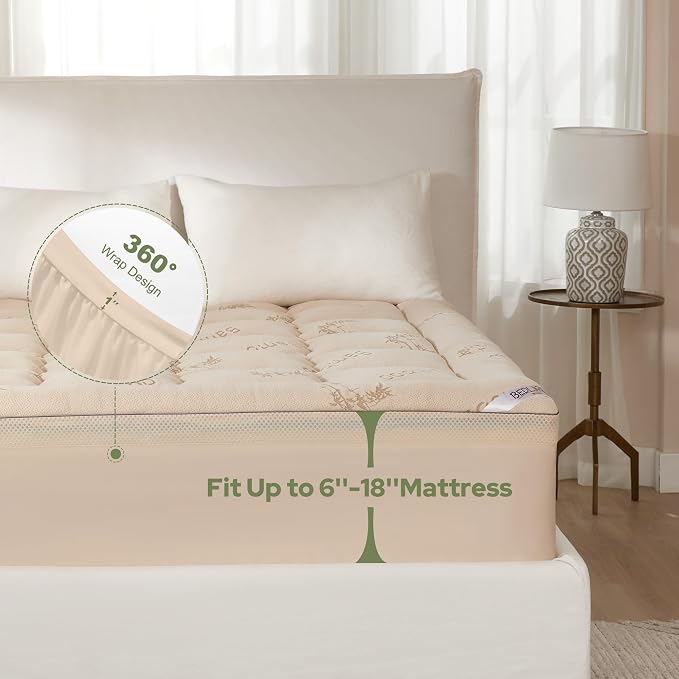 BEDLORE 4 Inch Memory Foam Mattress Topper Full, 2-in-1 Dual Layer Design - Image 5