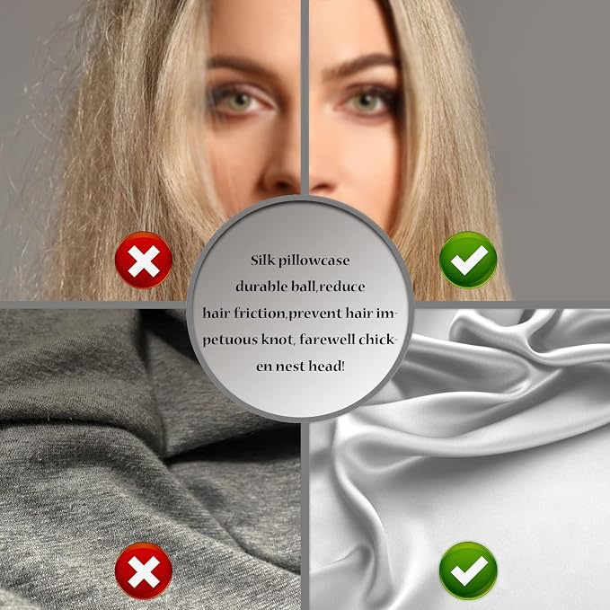 Silk Pillow Cases 2 Pack, Soft Breathable and Sliky Standard Size Pillow Cases - Image 5