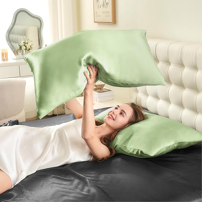 INFIIXSO Silk Pillow Cases 2 Pack Standard Size, Ultra Smooth & Soft Mulberry - Image 8