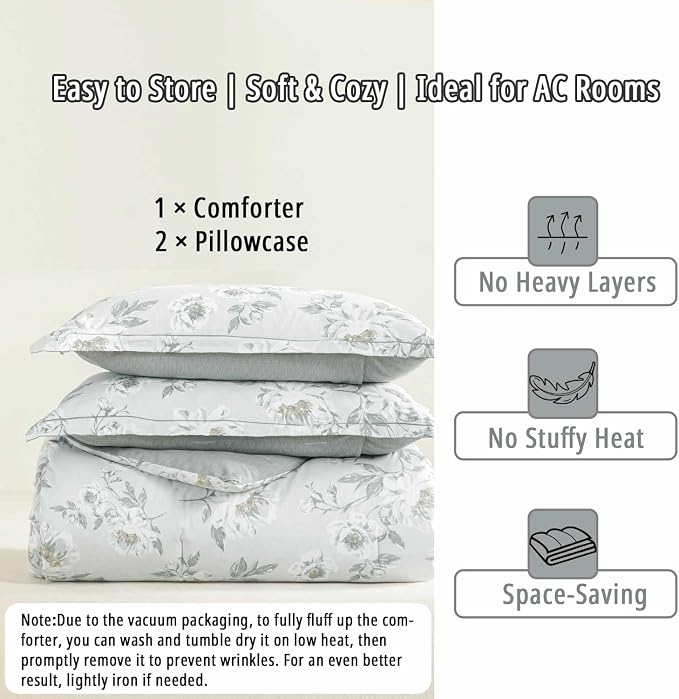 LEMIROE Floral Cotton Comforter King Size - Image 7