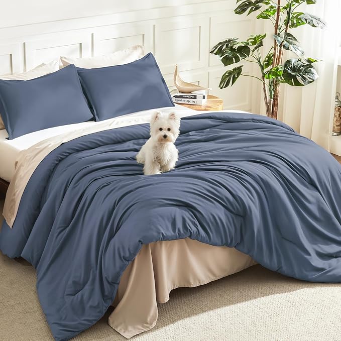 Litanika Comforters Bluish Grey California King Size, 3 Pieces Lightweight by Litanika
