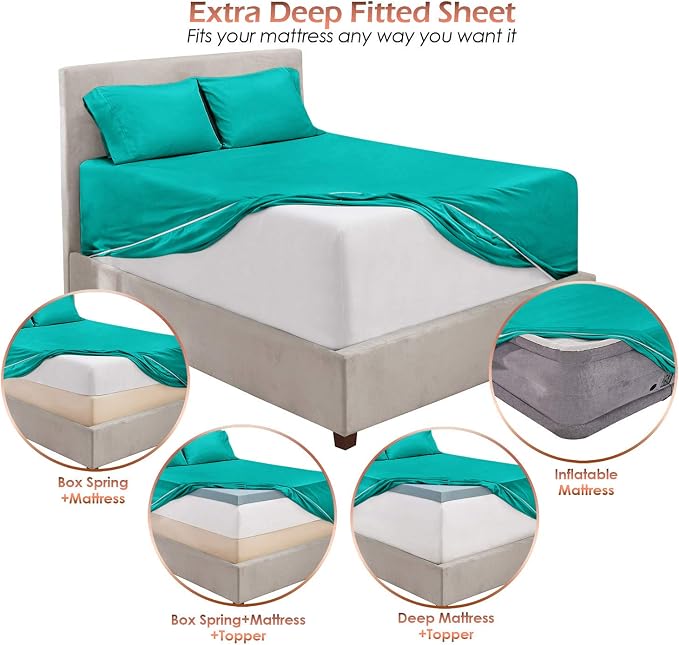 Hearth & Harbor Extra Deep Pocket Queen Sheets Sets - Image 6