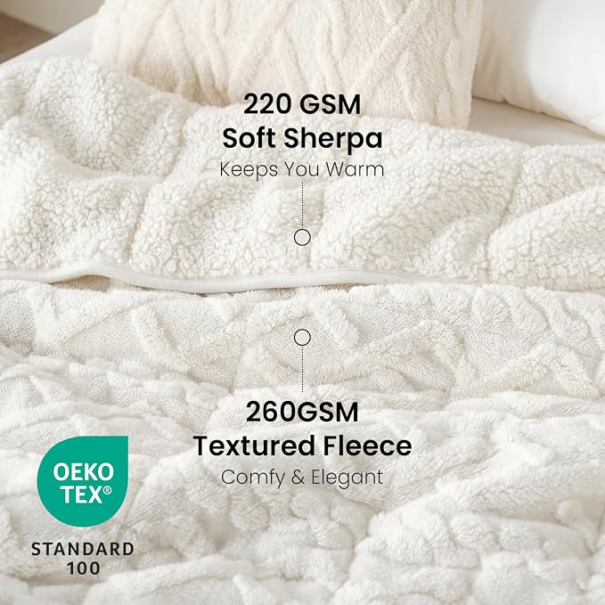 Drewin Weighted Blanket for Adults Queen Size 15 lbs, Soft Fuzzy Jacquard - Image 3