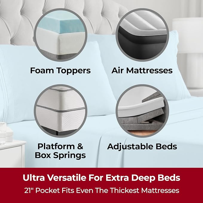 Mellanni Extra Deep King Sheets - Image 2