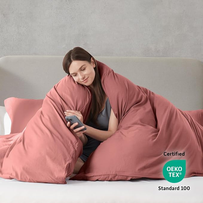 Nestl Pink Clay Duvet Cover King Size - Image 3