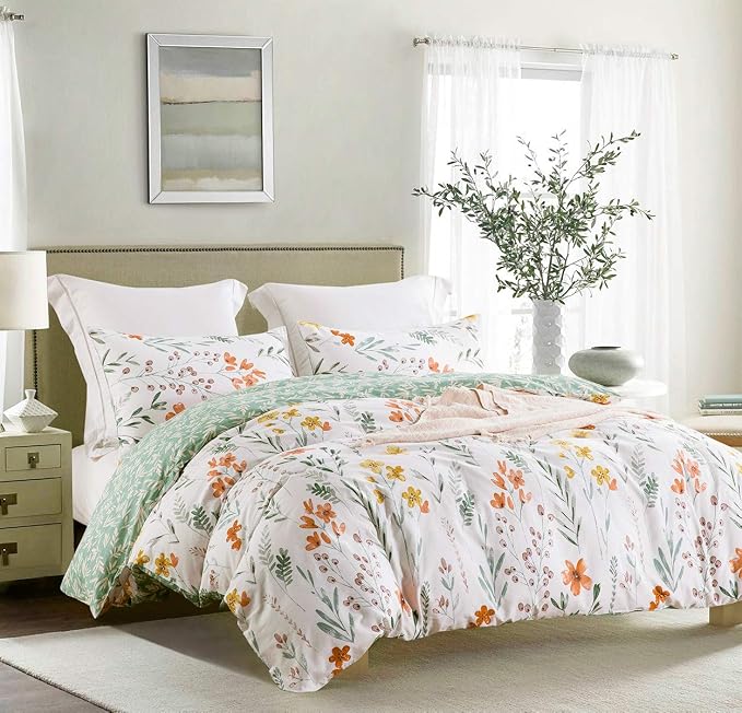 SLEEPBELLA Duvet Cover Queen, 600 Thread Count Cotton 3pcs Bedding Set Yellow - Image 3