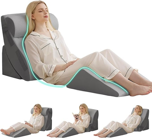 4PCS Wedge Pillow Set for After Surgery, Orthopedic Bed Wedge Pillow for Back by BambulexForaBetterLife