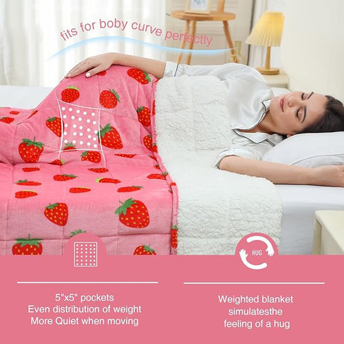 Aemicion Strawberry Pink Weighted Blanket - Image 2