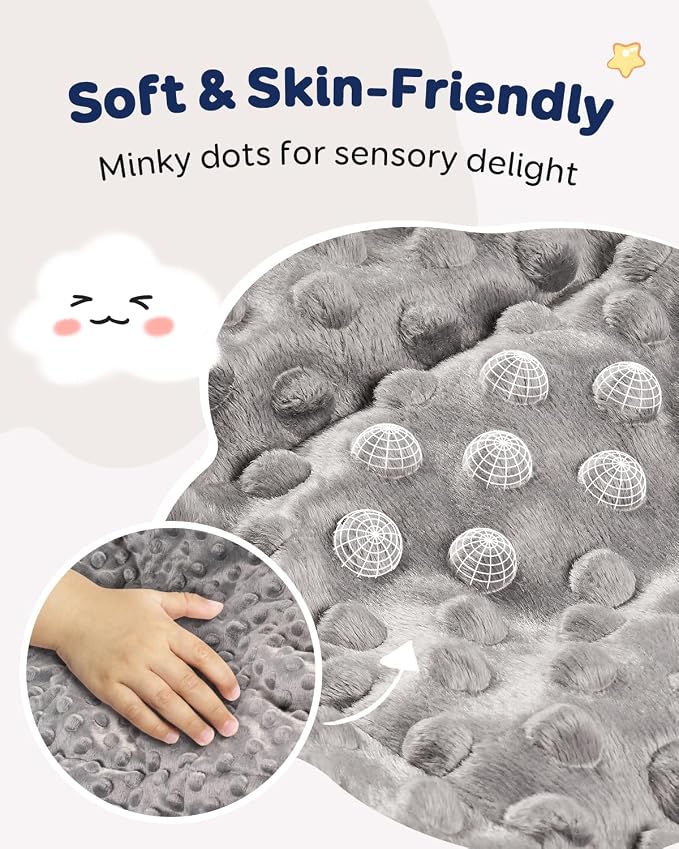Kivik Weighted Lap Pad, Minky Dots Small Weighted Blanket 2lbs, Ultra-Soft - Image 4