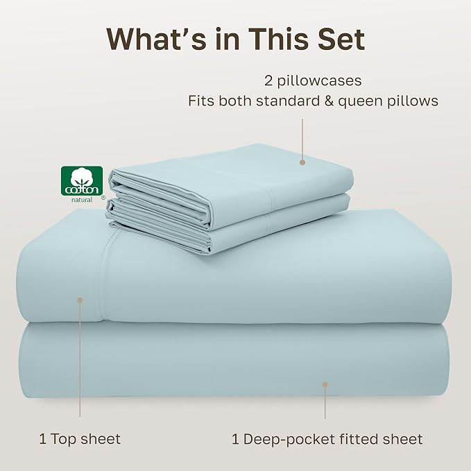 CALIFORNIA DESIGN DEN 5-Star Hotel 600 Thread Count 100% Cotton Sheets Set - Image 4