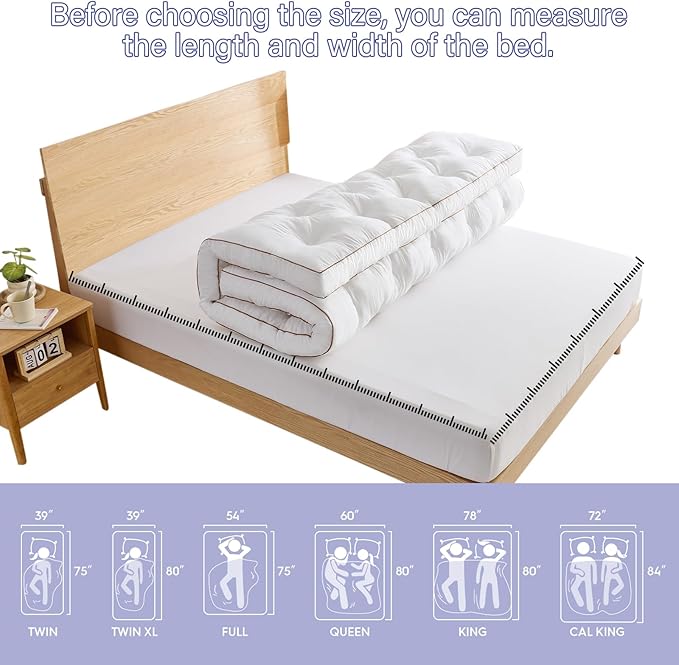 WhatsBedding 4 Inch Memory Foam Mattress Topper Twin - Image 5