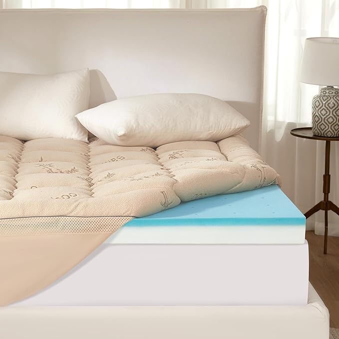 BEDLORE 4 Inch Memory Foam Mattress Topper Full, 2-in-1 Dual Layer Design by Bedlore