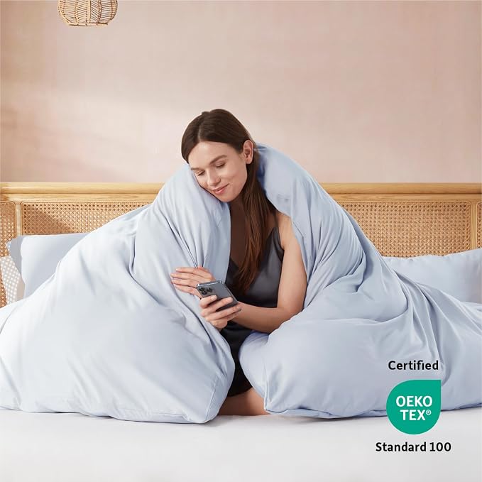 Nestl Ice Blue Duvet Cover Queen Size - Image 3