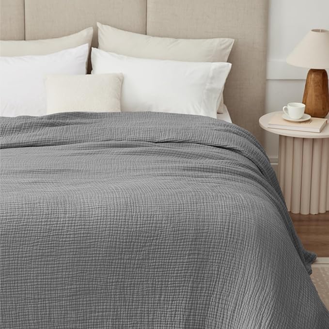 100% Cotton Muslin Blanket California King 120" x 90", 6 Layers Breathable and - Image 6
