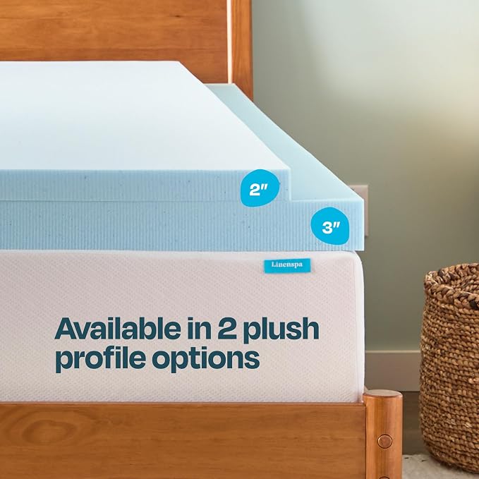 Linenspa Memory Foam Mattress Topper, Full XL Size - Image 4