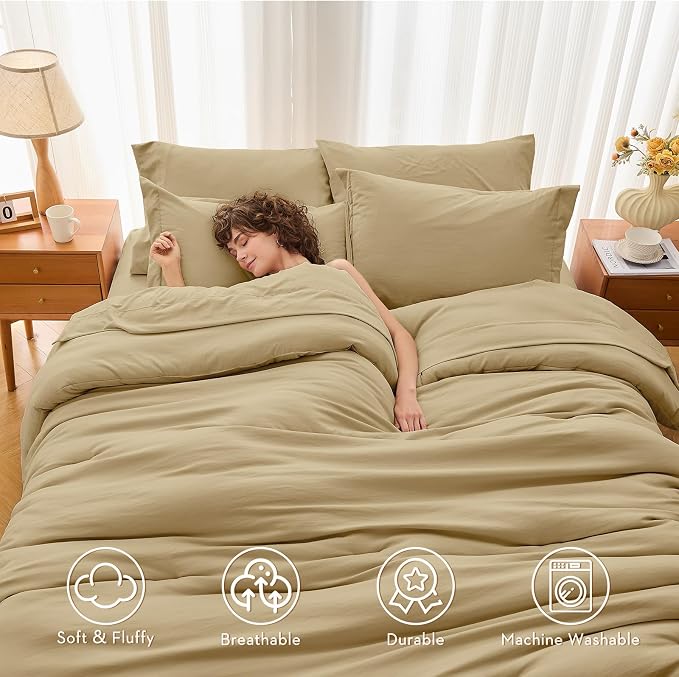 MUXHOMO 7 Pieces Full Comforter Set, Soft Bed in a Bag Full Size, All Season - Image 2