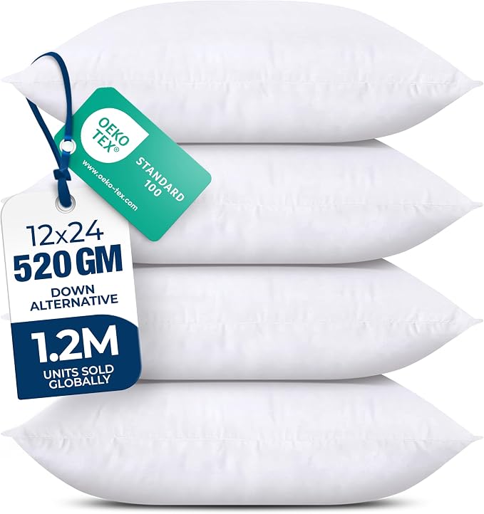 Utopia Bedding Throw Pillows – 12 x 24 Inches Down Alternative Pillows by UTOPIABEDDING