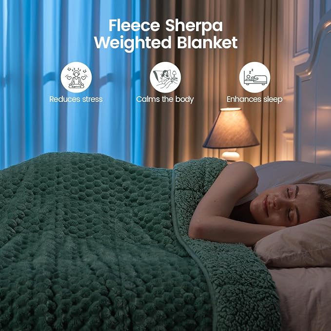 Super Fuzzy Soft Fleece Sherpa Weighted Blanket 20 lbs - Image 2