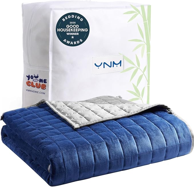 YnM Weighted Blanket, Cooling Rayon & Cozy Velvet, Smallest Compartments by YNM