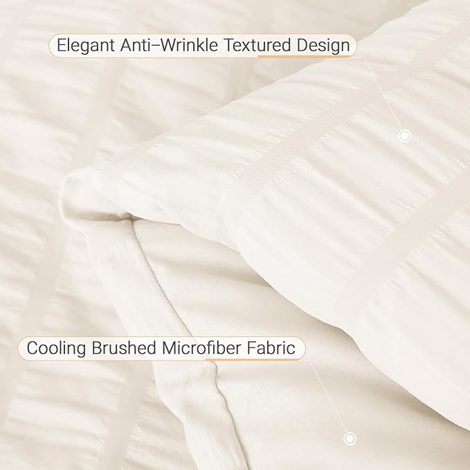 MUXHOMO 7 Pieces Full Comforter Set, Seersucker Bed in a Bag Full Size - Image 6
